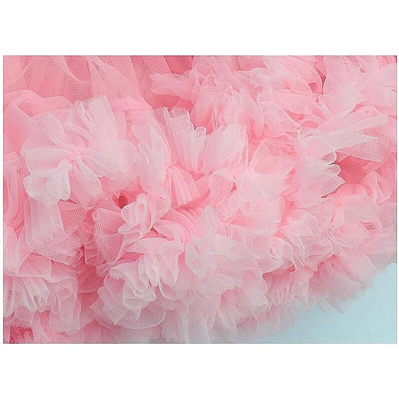 XinChangShangMao Women's Elastic Waist Chiffon Petticoat Puffy Tutu Tulle Skirt Princess Ballet Dance Plinth (Pink) One Size Short - Image 4